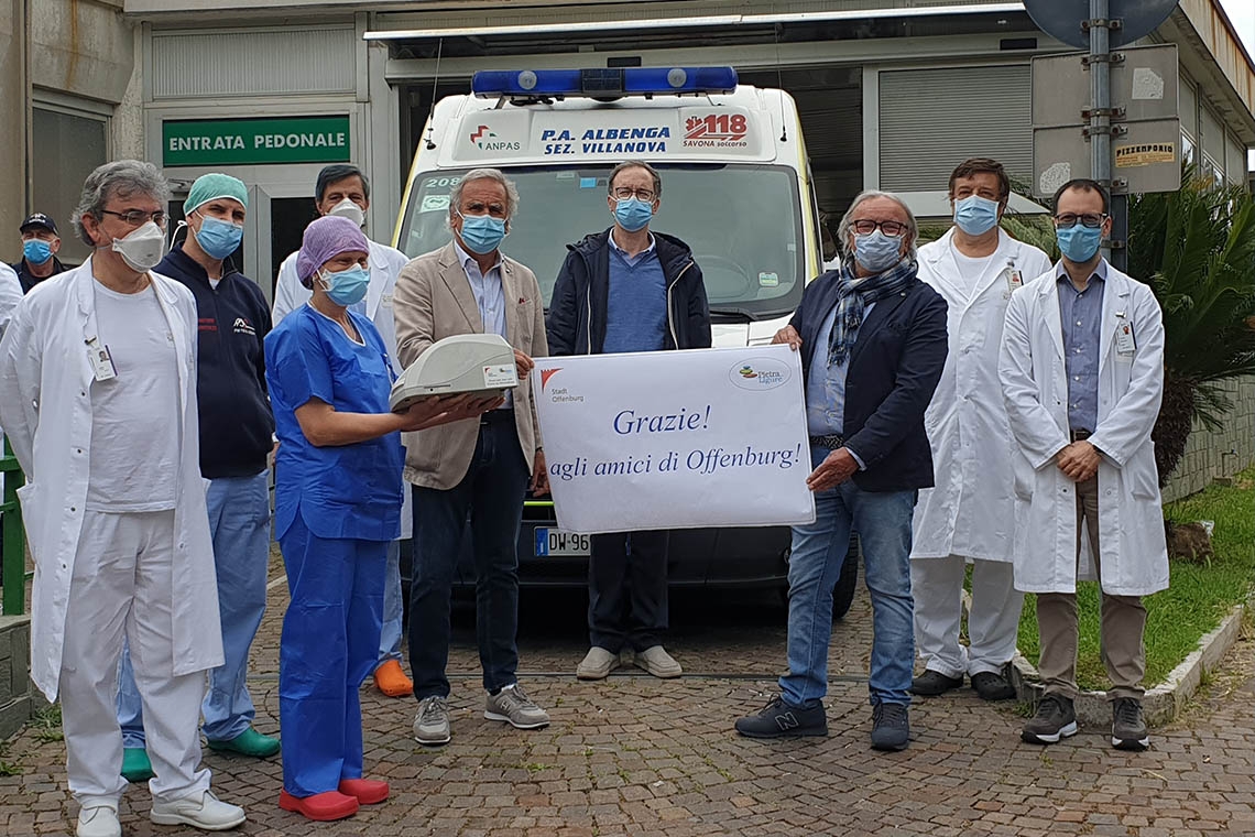 Offenburg ha Pietra Ligure “nel cuore”: raccolti  15 mila euro per l’emergenza coronavirus 