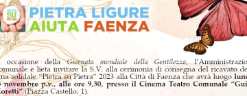 Cena solidale "Pietra su Pietra 2023 | Pietra Ligure aiuta Faenza"